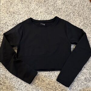Offline by Aerie Black Seamless Long Sleeve Crop Top - Size Medium